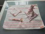 Zelfgehaakt Babydekentje set Wit/Oudroze, Ophalen of Verzenden, Nieuw, 100 cm of meer, Overige typen