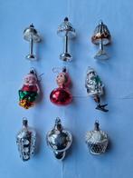 Antieke glazen kerstballen lampjes paddenstoel jongen mandje, Ophalen of Verzenden, Zo goed als nieuw