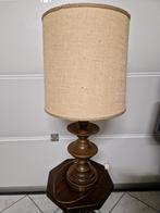 Vintage Messing Tafellamp Mid-Century Modern, Huis en Inrichting, Lampen | Vloerlampen, Ophalen, Zo goed als nieuw, Stof, Minder dan 100 cm