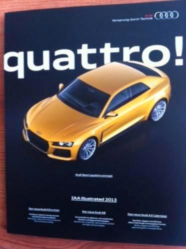 Audi quattro fraaie originele brochure/auto folder '86 '13, Boeken, Auto's | Folders en Tijdschriften, Zo goed als nieuw, Audi