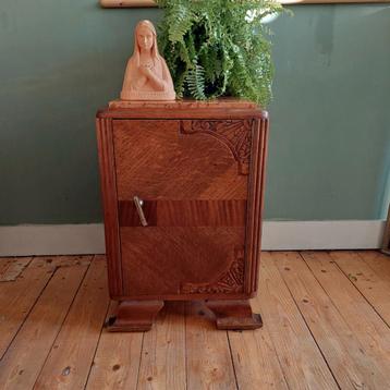 Lucky Vintage Antiek Art Deco Nachtkastje Frankrijk -  beschikbaar voor biedingen