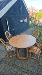 grenen eettafel, ovaal met 4 stoelen, Huis en Inrichting, Ophalen, Gebruikt, 100 tot 150 cm, 150 tot 200 cm