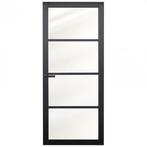Staallook deuren zwart stomp met glas paneeldeur, 80 tot 100 cm, Binnendeur, Nieuw, Ophalen of Verzenden