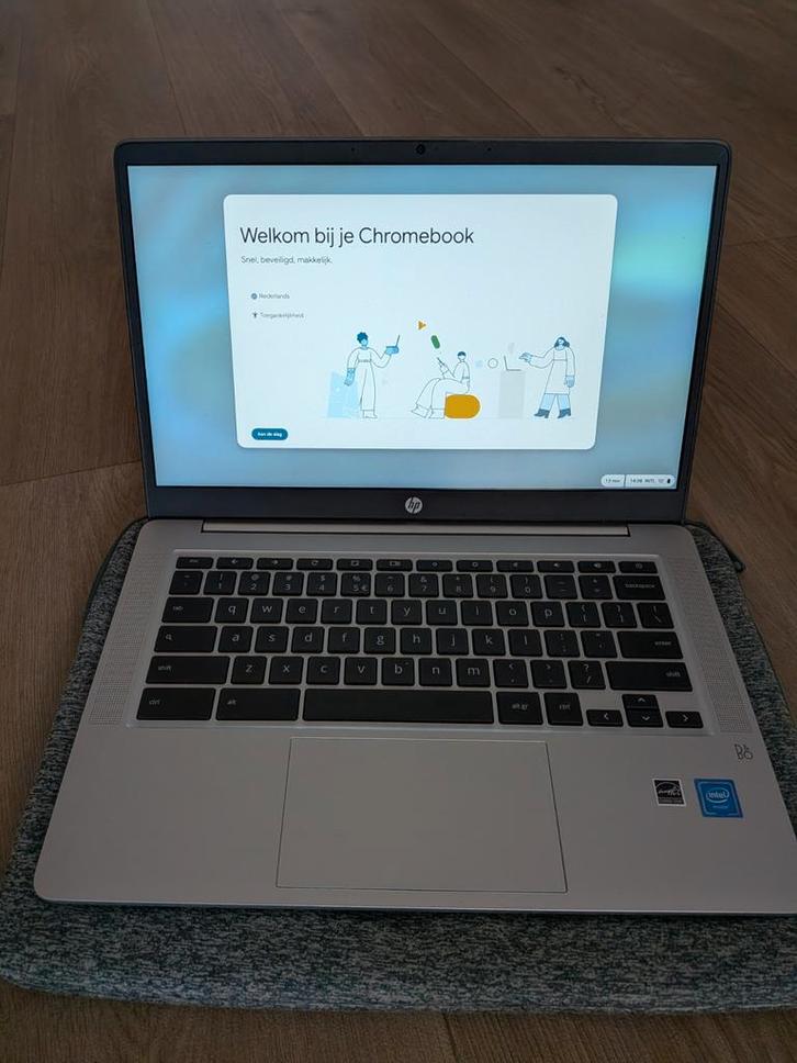 HP Chromebook 14 inch - Weinig gebruikt + Hoes, Computers en Software, Chromebooks, Zo goed als nieuw, 14 inch, 8 GB, 128 GB, Qwerty