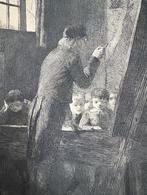 Gravure 'De Dorpsschoolmeester' (Willem Steelink Sr.), Ophalen of Verzenden