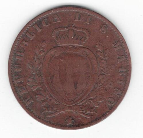 25-1756 San Marino 5 centesimi 1894, Postzegels en Munten, Munten | Europa | Niet-Euromunten, Losse munt, Overige landen, Verzenden