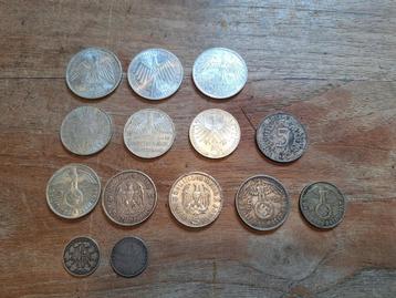 Diverse duitse munten van zilver beschikbaar voor biedingen