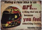 Valentino Rossi helm tekst reclamebord van metaal wandbord, Verzamelen, Info@deconoord.nl, Deco Noord, Nieuw, Ophalen of Verzenden
