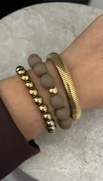 Beads Armband | Taupe, Bruin, Kunststof of Plastic, Nieuw, Ophalen of Verzenden