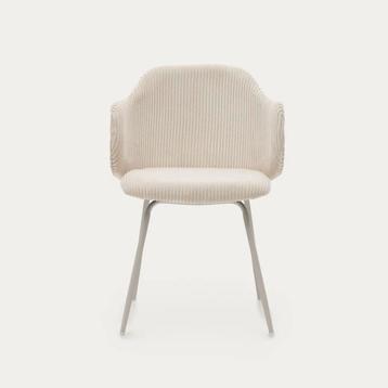 Kave Home Eetkamerstoel Yunia Beige Corduroy 4x beschikbaar voor biedingen