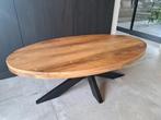Nieuwe ovale salontafels mangohout in de kleur naturel, 100 tot 150 cm, Nieuw, Metaal, Minder dan 50 cm