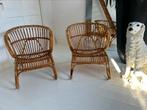 Vintage Rotan Fauteuils van Rohe 1950, Huis en Inrichting, Ophalen, Zo goed als nieuw, Bruin, Twee