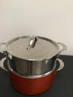 Lagostina pan en stoominzet rood, Ophalen, Zo goed als nieuw, Overige materialen, Kookpan of Snelkookpan
