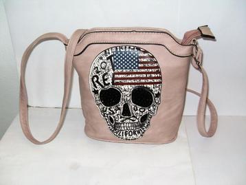 Handtas Roze / Handtasje met doodshoofd / amerikaanse vlag beschikbaar voor biedingen
