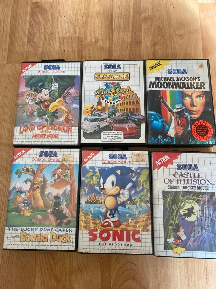 Sega Master System - 6 Games Collectie, Spelcomputers en Games, Games | Sega, Gebruikt, Master System, Platform, 1 speler, Ophalen of Verzenden