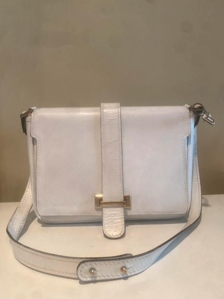 DELVAUX vintage schoudertasje wit, Sieraden, Tassen en Uiterlijk, Tassen | Schoudertassen, Leer, Ophalen of Verzenden