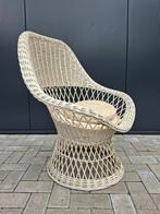 Vintage rotan stoel Rohé Noordwolde circa 1970, Ophalen, Gebruikt, Wit, Riet of Rotan