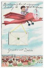 Baarn klepjes kaart vliegtuig met uitklapbaar boekje, Verzamelen, Ansichtkaarten | Nederland, 1940 tot 1960, Gelopen, Ophalen of Verzenden