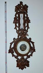 Antieke Houten Barometer met Thermometer, Ophalen, Gebruikt, Barometer