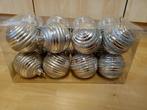 kerst - 16 kunststof kerst ballen ribbel / glitter, Ophalen, Nieuw