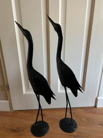 Metalen Reigers als decoratie beschikbaar voor biedingen