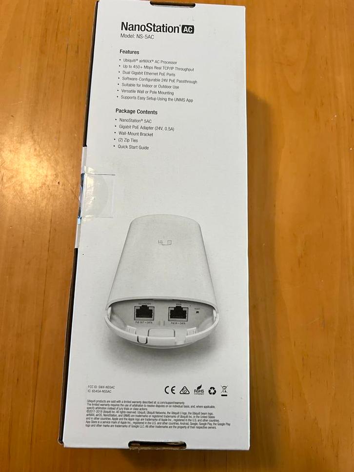 Ubiquiti NanoStation AC - Nieuw in Doos!, Computers en Software, Accesspoints, Nieuw, Ophalen of Verzenden
