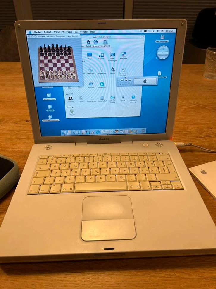Apple iBook G4, Computers en Software, Apple Macbooks, Gebruikt, Overige modellen, Overige groottes, Minder dan 2 Ghz, Qwerty