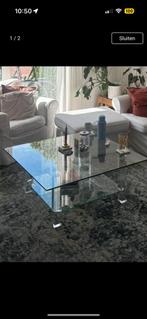 Glazen salon tafel, Ophalen, 50 tot 100 cm, Minder dan 50 cm, Rechthoekig