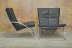 ZGAN! 1 donkergrijze leren Harvink Uncle Sam design fauteuil, Harvink, Design, 75 tot 100 cm, Ophalen of Verzenden