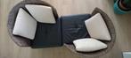 2x fauteuil + hocker ; bieden, kan nog 1 dag, Huis en Inrichting, Fauteuils, Ophalen, Metaal, 75 tot 100 cm, Zo goed als nieuw