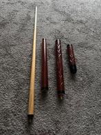 Vintage biljart/pool keu – 4-delig – met koffer, Sport en Fitness, Biljarten en Poolen, Ophalen, Gebruikt, Keu of Ballen