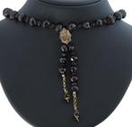 Granaat antieke ketting 14k gouden slot pampel hanger dames, Ophalen of Verzenden, Goud, Ketting, Met edelsteen
