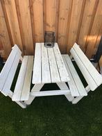 Kinder picknickset met rugleuning, Tuin en Terras, Picknicktafels, Ophalen, Zo goed als nieuw, Rechthoekig, Hout
