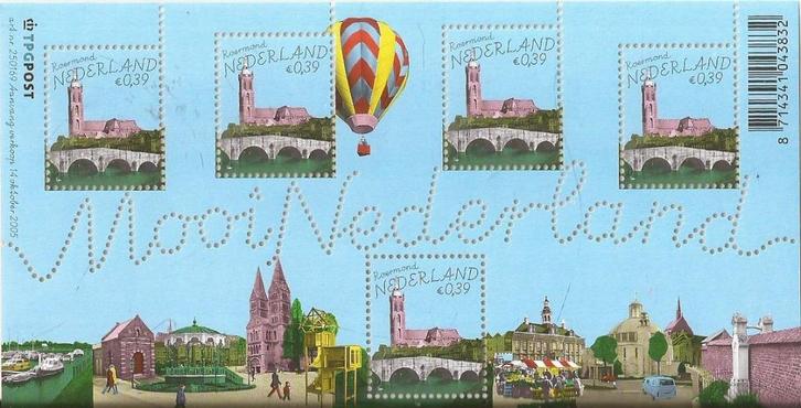 Postzegelvelletje Mooi Nederland Roermond 2005 Postfris Prac, Postzegels en Munten, Postzegels | Nederland, Postfris, Na 1940
