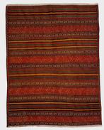 Tribal Kelim Soumac 200x155 wollen vloerkleed iran, 1185VB, Info@rugsandcarpets.nl, Zwart, De Handelmaatschappij