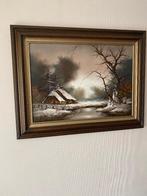 Mooi winterlandschap schilderij, Ophalen of Verzenden