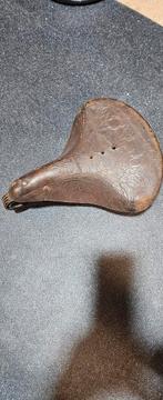 Vintage leren fietszadel - Oldtimer, Fietsen en Brommers, Fietsonderdelen, Gebruikt, Onbekend, Oldtimer, Ophalen of Verzenden