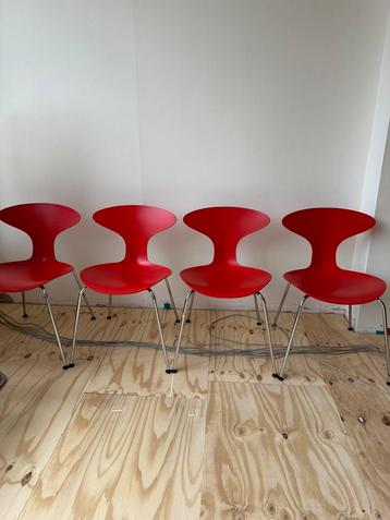 Bernhardt Design | 4 rode retro vintage design stoelen beschikbaar voor biedingen