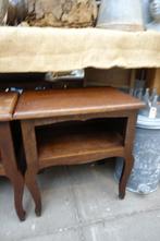 Setje  bruin houten nachtkastjes, Ophalen, Gebruikt, Minder dan 45 cm, Minder dan 55 cm