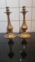 Twee messing kandelaars, Ophalen of Verzenden, Koper of Brons