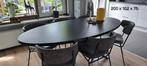 Ovale eettafel met stoelen, 100 tot 150 cm, 200 cm of meer, Ophalen of Verzenden, Zo goed als nieuw