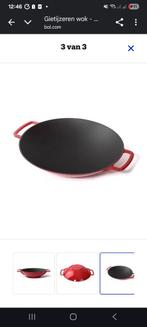 Gietijzeren Wokpan - Sürel - Rood - Ø35cm, Gebruikt, Gietijzer, Ophalen of Verzenden, Keramische plaat