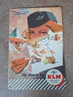Vintage KLM Reclamebord - Royal Dutch Airlines, Antiek en Kunst, Ophalen of Verzenden
