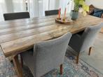 4 eetkamerstoelen lichtgrijs gestoffeerd, Huis en Inrichting, Stoelen, Ophalen, Zo goed als nieuw, Grijs, Vier