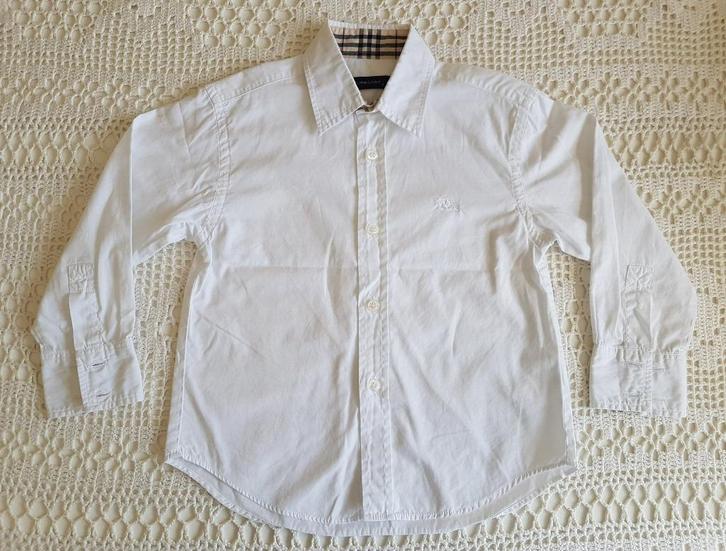 Burberry witte blouse 110, Kinderen en Baby's, Kinderkleding | Maat 110, Zo goed als nieuw, Jongen, Overhemd of Blouse, Verzenden