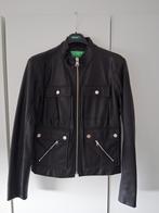 Benetton zwart kort leren jasje mt.42 *NIEUW*, Kleding | Dames, Ophalen, Benetton, Zwart, Maat 42/44 (L)