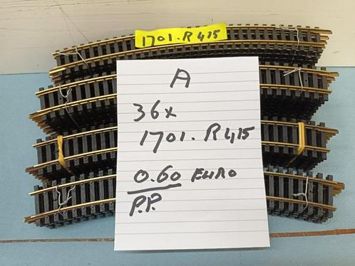 FLEISCHMANN A KEUZE RAILS  1701  R,415 KROMME RAILS 36  X, Hobby en Vrije tijd, Modeltreinen | H0, Gebruikt, Wagon, Gelijkstroom