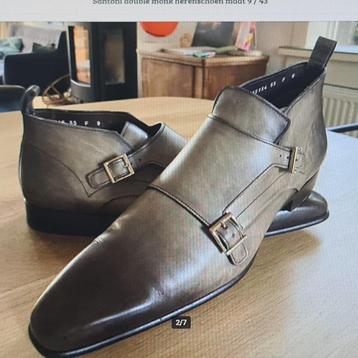Prachtige Santoni schoenen half hoog met 2 gespen muis kleur beschikbaar voor biedingen