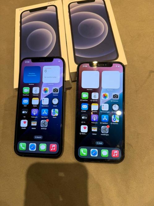 2 Maal iPhones 12-128 in topconditie batterij 100%, Telecommunicatie, Mobiele telefoons | Hoesjes en Frontjes | Apple iPhone, Zo goed als nieuw