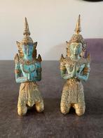 2 Thaise Tempelwachters Thephanoms brons beelden 18 cm, Ophalen of Verzenden
